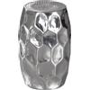 FineBuy Tavolino Rotondo 30x30x47 cm Metallo Argento | tavolino da salotto effetto martellato, orientale tavolino, pezzo unico, utilizzabile come tavolino da divano e decorativo
