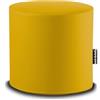 CAB Pouff Luna colore (Giallo) Ecopelle mis.Diametro 44 h.42 cm. Sfoderabile con cerniera Trasporto Gratis. Cuciture rinforzate, Interno poliuretano espanso alta densita'