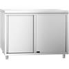 Ristoattrezzature - Tavolo in acciaio inox armadiato 160x70x85h cm - 2 porte scorrevoli - Uso Professionale
