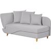 Beliani Chaise Longue Versione Sinistra con Contenitore in tessuto grigio chiaro lato sinistro