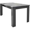 milani home - tavolo da pranzo fisso 140 x 80 cm, color cemento, per cucina e sala da pranzo