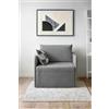 Ponti Divani - Poltrona letto COMPACT salva spazio - poltrona letto artigianale, made in Italy con materasso in poliuretano espanso italiano - 200x80 - Poltrona letto singolo - Tessuto (grigio)
