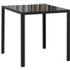 HOMCOM Tavolo da Pranzo 75cm Quadrato 4 Posti Cucina Nero | Piano in vetro temperato, gambe in metallo, per sala da pranzo, soggiorno, sedie non incluse