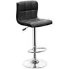 Totò Piccinni Sgabello Bar con schienale COLORADO girevole 360° regolabile in altezza (Nero, 1 Pz)