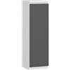 AKORD | Mobile Alto a 1 Anta | Armadio a Muro Sospeso | 30x30x99 cm | Per i Libri | Per i Piccoli Oggetti | Armadietto a Parete | Parte perfetta di un set | Robusto | Bianco & Grigio Grafite