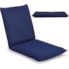 LIFEZEAL Sedia da Pavimento, Cuscino da Terra, Schienale Regolabile a 6 Livelli, Telaio in Acciaio, Imbottito in Spugna, Fodera Traspirante, Max 136kg, per Meditazione, Lettura, Relax, Lounge, Blu