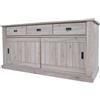 Arreditaly Credenza Soggiorno 3 Cassetti 2 Ante Scorrevoli 4 Ripiani Interni Mobile Buffet Madia Dispensa Cucina Zona Living Design Classico Moderno 220 x 50 x 95 Cm (Rovere Alaska)