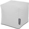 extroitaly Pouf Poggiapiedi STEP Quadrato Bianco Sfoderabile | Imbottito in Tessuto Tecnico, Resistente e Antistrappo, Impermeabile, Made in Italy, 45cm