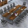ZRBDDEF Grande Tavolo Riunioni Ufficio - Tavolo Conferenza Moderno con Passacavi,Struttura in Metallo Robusta,Design Rettangolare Nero-Bianco per 8-12 Persone (senza sedie)