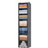 Lifewit Organizer Armadio da Appendere con 7 Ripiani e 2 Ganci Robusti, Ripiani per Armadio Interno, Organizzatore Pieghevole, Contenitori per Vestiti, 125 cm (H), Grigio