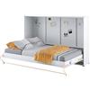 Homlando Lenart Concept Pro CP05 - Letto da parete 120 x 200 cm, letto pieghevole orizzontale, con letto pieghevole integrato, letto funzionale (bianco opaco)