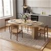 HIYYIH Tavolo da pranzo ovale, 90 x 200 x 75 cm, colore rovere (non allungabile)