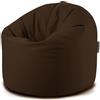 extroitaly Pouf Sacco XXL (Marrone) Poltrona in Ecopelle Idrorepellente di Alta Qualita' diametro cm.95 schienale cm.h.130 Riempimento Incluso Cuciture Ribattute Cerniera sul Fondo