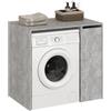 KOMTO Mobile Lavatrice con Scaffale Laterale, Mobile Sopra Lavatrice | Armadio Lavatrice Cemento, Mobile Coprilavatrice con Anta, 95 × 62,4 × 89,4 cm