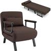 SOARS Poltrona Letto Singolo, 3 in 1 Divano Letto Trasformabile (Bruno) | Schienale Regolabile, Braccioli e Sedili Imbottiti , Poltrona Relax con Cuscino per Soggiorno e Ufficio, Portata 180 KG