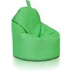 Ecopuf Yoko | Pouf a Sacco Seduta Alta | Pouf Poltrona con Maniglia | Puff Poltrona Sacco in Poliestere Impermeabile da Esterno | Poltrona a Sacco Relax Dim. 70X75 Cm