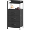 Somdot Cassettiera Salvaspazio, Settimino Armadietto Camera da Letto, Mobiletto con Cassetti in Tessuto, 29P x 38,7l x 77,6H (3 Cassetti), Nero