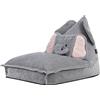 icon Elefante Pouf Bambini, Poltrona Sacco con Riempimento, Grigio | Prodotto in Europa, Pouf Sacco Bambino, Tessuto di Velluto a Coste Morbido, Pouf per Camera da Letto e Cameretta da Bambini