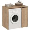 KOMTO Mobile Lavatrice con Scaffale Laterale, Mobile Sopra Lavatrice | Armadio Lavatrice Rovere Miele, Mobile Coprilavatrice con Anta, 95 × 62,4 × 89,4 cm