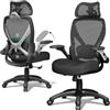 ELABEST X100 Sedia Ufficio Ergonomica Rete con Supporto Lombare Regolabile | Seduta Imbottita Comoda in Schiuma 10cm, Poggiatesta 3D, Braccioli 5D Pieghevoli, Reclinabile 120°per Smart Working e Studio