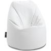 extroitaly *Bonita L* Bianco Pouf Sacco Morbido Ecopelle Mis. 85X85 H.100 cm Doppia Lampo sul Fondo Doppia Cucitura RIBATTUTA per Maggiore Tenuta