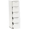 MERCATONE GERMANVOX da oltre 40 anni arr Cassettiera Salvaspazio Bianca 5 Cassetti 27x38x105 cm | Struttura alta e stretta, legno laminato, cassetti su guide, già montata, per camera ufficio archivio