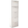 milani home - scarpiera 5 ante a ribalta cm 59x25x172 h Colore: Bianco