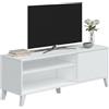 Dmora - Mobile porta TV Ocosta, Credenza da soggiorno, Armadio basso per TV, Base parete attrezzata, 135x40 h50 cm, Bianco