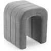 VERSA Sgabello Imbottito Grigio Chiaro, Stile Moderno, 45x38x38 cm, Velluto e Metallo, Grigio Chiaro