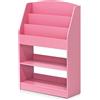 Furinno LOVA - Portariviste a 5 ripiani, con scomparti aperti, colore: rosa | Libreria, libreria, 23,88 x 62,48 x 93,98 cm, per soggiorno, camera da letto, ufficio domestico