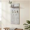 Dmora Appendiabiti Akita 137h cm Grigio Cemento set Fissaggio a Muro Incluso 5 Ganci, Installazione a Muro