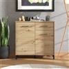 Dmora Credenza Funaraa 93x40x90h cm Marrone Rovere Nodi un Cassetto 2 Ripiani, Madia Apertura Battente, Scorrevole