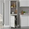 Dmora Credenza Brookings 49x28x174h cm Beige Cassetti 3 Ripiani, Madia Apertura Push Pull