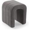VERSA Sgabello Imbottito Grigio Scuro, Stile Moderno, 45x38x38 cm, Velluto e Metallo, Grigio Scuro