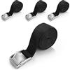 LWMTT 4 Pcs Cinghie di Fissaggio Cinghie di Tensione con Cricchetto Regolabili Nylon Cinghie per Assicurare Carichi,Cinghia di Serraggio Corta con Cricchetto,per moto rimorchio camion auto (2M-BLACK)
