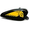 Pimastickerslab Kit 2 adesivi moto serbatoio INDIAN TESCHIO shadow rebel vulcan boulevard chief harley bob chopper old style vintage cod.1784 (021 GIALLO, OPACO (matt_opaque))