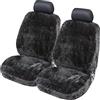 Torrex 2 pz coprisedile in pelle di agnello - senza patchwork - copertina intera con licenza operativa generale (ABE) Taglia universale (colore nero, 2 cover)