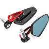 Generico Specchietti End-Bar Moto/Bici Universali per Honda SH 125 150 350 in Alluminio CNC - Alta Resistenza, Orientabili, Facile Installazione - Per Manubri Ø 22 mm (Rosso)