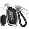 Rondrive Custodia in metallo per chiave auto, adatta per MG ZS 2025 HS MG4 MG EHS MG3 Hybrid+ 2024 ZS Hybrid+ EV MG5 3 tasti accessori cover portachiavi argento nero