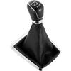 Axexnejv Auto Cuffia Leva Cambio per Ford per Focus 2 MK2 FL per C-Max 2006-2011 Leva Pomello Cambio Manuale 5/6 velocità Galaxy con Copertura Antipolvere Pelle Marce Pomello Cambio(Black 6 Speed)