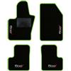 QUEMAR Tappetini Auto per 500X 2014-2024, Bordo V.Acido, 4 Ricami | Kit Tappeti Moquette e Gomma su Misura / Set 2 Anteriori + 2 Posteriori / Ricami e Colori Personalizzati / Antiscivolo