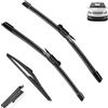 Autopixl Set di spazzole tergicristallo anteriore e posteriore 3 pezzi compatibile con Mercedes-Benz classe A classe B W169 W245 parabrezza parabrezza 26 +23 + 12 (Size : Right Hand Drive)