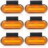 Yuanjoy 6 Fari Laterali LED Arancioni 12/24V IP65 per Rimorchio Camion | ECE R91 SM1 R10 6 LED SMD 2835 per unità 18LM 120° cavi rosso nero 4 viti inox per faro 6 supporti