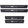 Ndier 4 Pezzi Bagliore di Notte Fibra di CarbonioBattitacco per Auto, per Spring Lodgy Dokker Duster Logan Sandero Stepway Antiusura Soglia AntiGraffio Benvenuto Pedaliera Styling Accessori