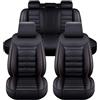 Ufgwhirl Coprisedili Auto per Toyota Hilux 2017-2025,Coprisedili Anteriori e Posteriori 5 Posti,Antiscivolo e Impermeabili,per la Maggior parte Delle Auto,Black Red