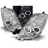 GV-ZONE Fari compatibili con Toyota Yaris 2006 2007 2008 2009 GV-1569 Luci Anteriori Luci Auto Luci Auto Fari Driver e Passeggero Lato Completo Set Faro Montaggio Angel Eyes Chrome