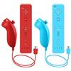 Crifeir Telecomando e controller Nunchuck compatibile con controller Nintendo Wii e Wii U, Crifeir 2Pack telecomando wireless e controller Nunchuck con custodia in silicone e cinturino da polso (blu e rosso1)