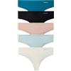 Calvin Klein Thong 5pk 000qd3556e Perizoma Donna (Pacco da 5)