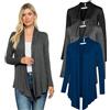 Free to Live 3 Pack Long Sleeve Cardigan for Women Open Front Dressy Casual Lightweight Sweaters (XL, Black, Charcoal, Navy)