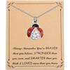 ENSIANTH Collana con ciondolo a forma di coccinella, idea regalo per donne e ragazze